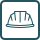An icon representing a construction hardhat.